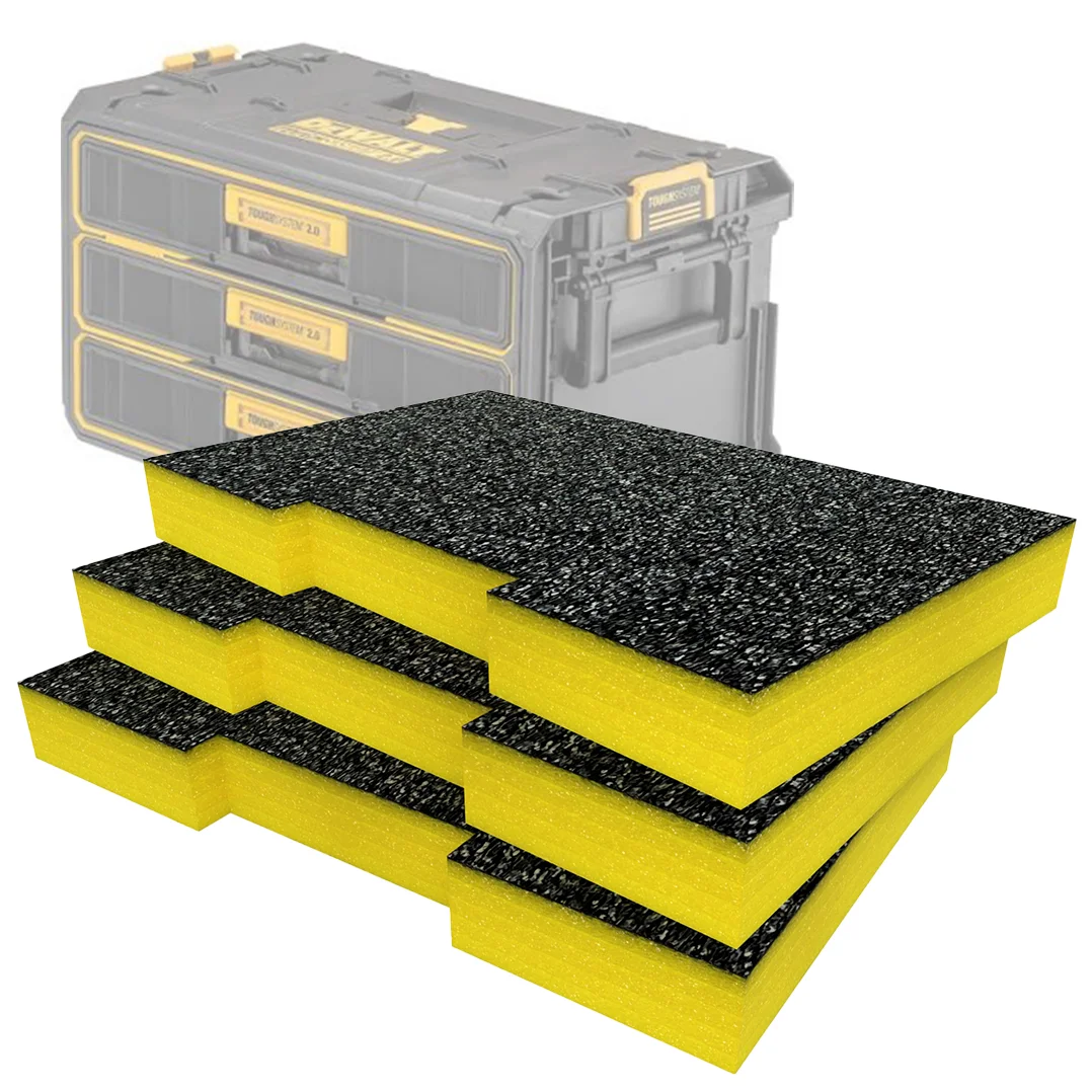 Khay foam DeWalt ToughSystem 2.0, foam insert PE 2 lớp cắt vừa khít ngăn kéo và toolbox